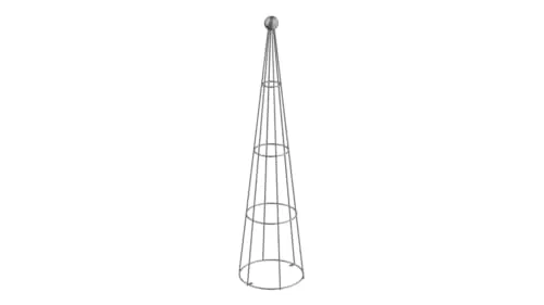 ELEO Rankobelisk Enna verzinkt - 160x34 cm Rankhilfe kegelförmig rund aus Metall für den Garten - Pflanzenstütze wetterfest feuerverzinkt dekorativ für Pflanzen draußen - auch als Weihnachtsdeko