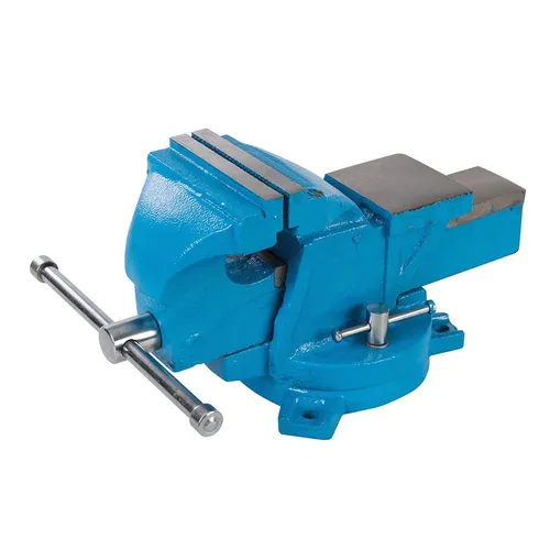 Silverline Schraubstock mit Schwenksockel 100 mm - Schraubstock mit 100 mm Backenöffnung und schwenkbarem Sockel, ideal für präzises Arbeiten in Werkstätten und Hobbyräumen.