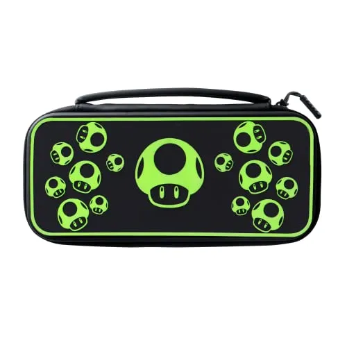 PDP Gaming Offiziell Lizenziert Switch Console Case - 1-UP Glow-in-the-dark - Works mit Switch OLED & Lite