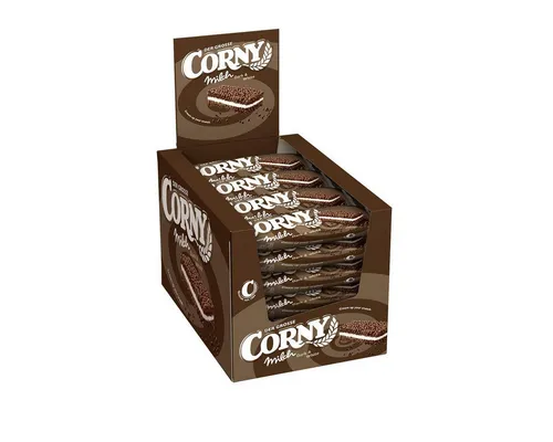 CORNY Der Grosse Milch Dark und White Müsliriegel 40g - 24er Pack - Genießen Sie die leckeren CORNY Müsliriegel mit Kakao-Crispies und Milchcreme. Ideal für eine große Stärkung unterwegs – perfekt für den kleinen Hunger zwischendurch!