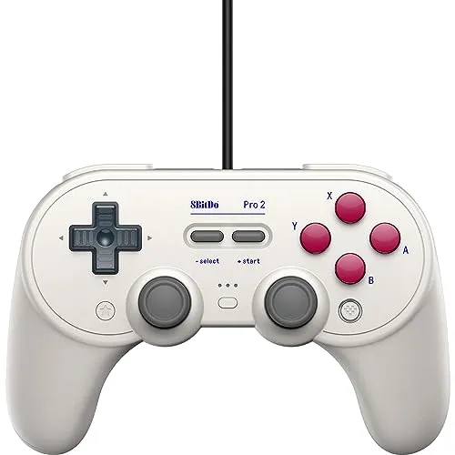 8Bitdo Pro 2 Wired Gamepad - G Classic Edition - Gaming-Zubehör mit fortschrittlicher Steuerung, kompatibel mit PC und Nintendo Switch. Anpassbare Profile und verbesserter Halt für ein professionelles Spielerlebnis.