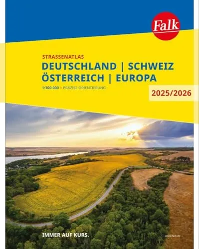 Falk Straßenatlas 2025/2026 Deutschland, Schweiz, Österreich 1:300.000: Autoatlas mit Europa 1:4,5 Mio. (Falk Atlas)