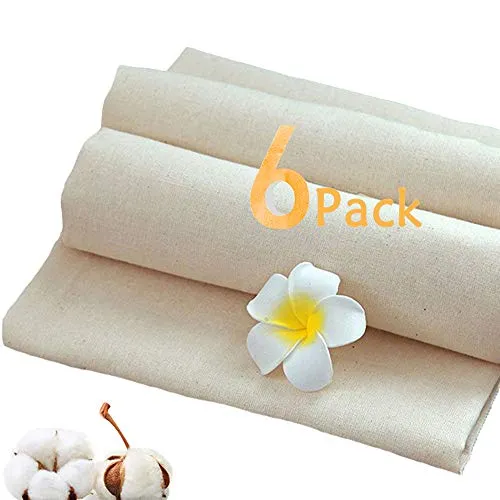 Käsetuch 6 Stück, Vielseitige Cheesecloth Küche Dampftuch, Käsetücher/Filtertuch/Seihtuch/Abseihtuch für Dampfende Lebensmittel, Butter, Lagerung Trockener Lebensmittel, Lebensmittelfiltration