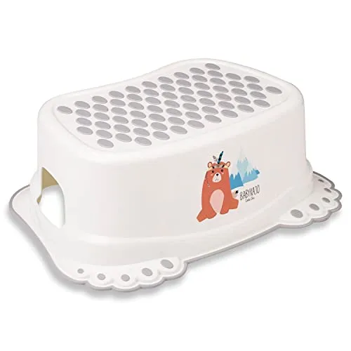 Babykajo Tritthocker für Kinder. Kinderhocker aus BPA freiem Plastik. Kinder Badhocker mit spezielles Anti-Rutsch Beschichtung.