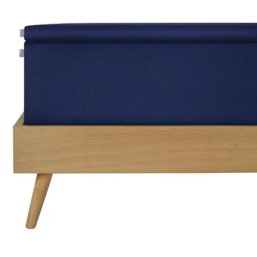 Schiesser Topperspannbettlaken Flexi - Dunkelblau 150 x 200 cm - Premium Spannbettlaken für Topper bis 180x200cm, aus 95% Baumwolle und 5% Elasthan für perfekten Halt und Flexibilität, pflegeleicht und schadstofffrei nach OEKO-TEX.