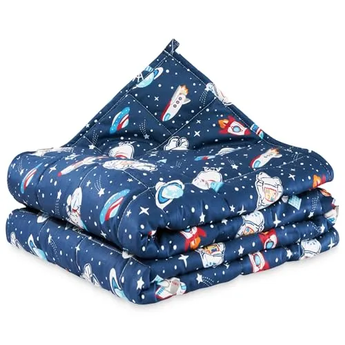 4FIZJO Gewichtsdecke Kinder 5 kg 100x150 cm, Dunkelblau