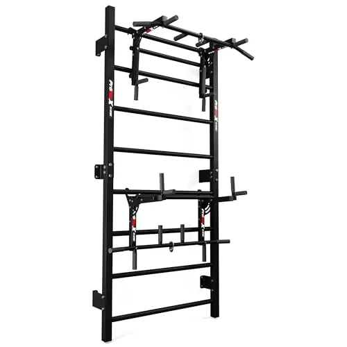 K-Sport Trainingsset - Sprossenwand mit Dip Station & Klimmzugstange - Klimmzugstangen-Set mit Dip Station für anspruchsvolle Workouts. Inklusive E-Book für effektives Training und vielseitige Übungen zur Stärkung von Rücken, Armen und Bauch.