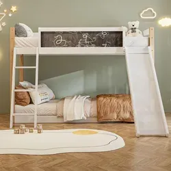 Kinderbett mit Rutsche & Treppe Etagenbett Jugendbett Kinder-Familienbett für 90×200 & 90×190 cm Matratzen Weiß