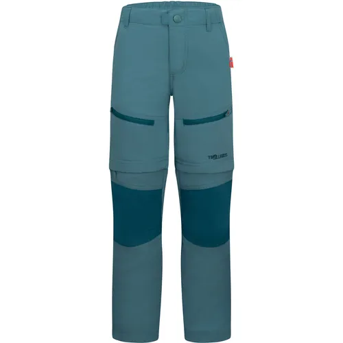 Trollkids Kids Nordfjord Zip-Off Pants Slim Fit 104, Teal in türkis von TROLLKIDS