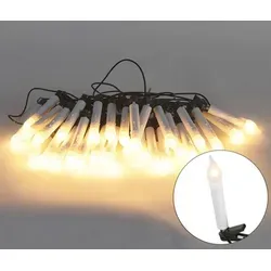 Kaemingk Weihnachtsleuchten Lichterkette Kerze 30 Matt weiß LED 12 Meter