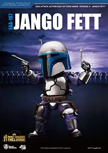 Beast Kingdom Star Wars Jango Fett Figur EAA-107 - Actionfigur für Kinder, 16 cm groß, mit hoher Beweglichkeit und authentischen Details, inklusive Blaster-Pistolen für spannende Nachstellungen von Filmszenen.