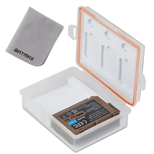 Batmax EN-EL15 EN-EL15A Akku mit USB-Anschluss und Akkutasche & Speicherkartenfach Kompatibel mit EN EL15B EN-EL15C Nikon Z5, Z6, Z7, Z7II, 1 V1, D800, D810, D850, D7500, D7000, D610 D600 D500