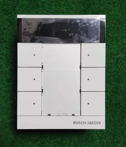 Busch-Jäger Raumtemperaturregler 6-fach LCD SBR/U6.0.11-84 Studioweiß - Sonstige SPS-Peripheriemodule mit 6-fachem LCD-Display für präzise Temperaturregelung und energieeffiziente Raumklimaoptimierung.