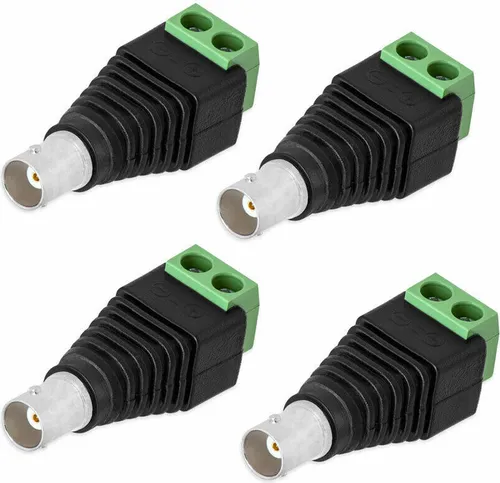 4X BNC Buchse Terminalblock 2-Pin Schraubklemmen Adapter Kabel Verbinder Universal