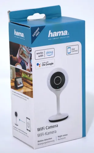 Hama 176566 Überwachungskamera - IP-Kamera mit 1080p HD Auflösung, Aktivitätssensor und Nachtsicht für sichere Überwachung im Innen- und Außenbereich. Kompatibel mit Google Assistant und Amazon Alexa.