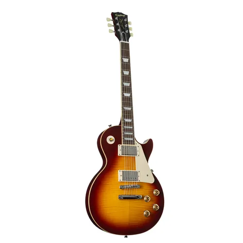 Epiphone 1959 Les Paul Standard Royal Teaburst E-Gitarre - Klassische E-Gitarre mit Mahagoni-Korpus und geflammter Ahorndecke, ausgestattet mit zwei Gibson Custombucker für einen authentischen Klang. Ideal für Musikliebhaber, die den Vintage-Charme der 50er-Jahre erleben möchten.