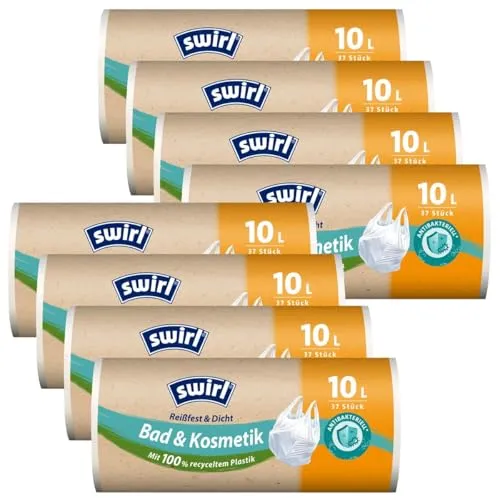 8x Swirl Tragegriff Müllbeutel 10L (37 stk./Rolle)