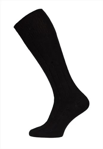 HomeOfSocks Kniestrümpfe Luxuriöse (Merinowolle und Kaschmir) schwarz - 1 Paar