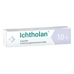 Ichtholan Zugsalbe 10% - Sanfte Hilfe bei Hautentzündungen - Arzneimittel zur Behandlung von eitrigen Hautentzündungen, schmerzlindernd und entzündungshemmend. Ideal für empfindliche Hautpartien, wie Gesicht und Intimbereich.