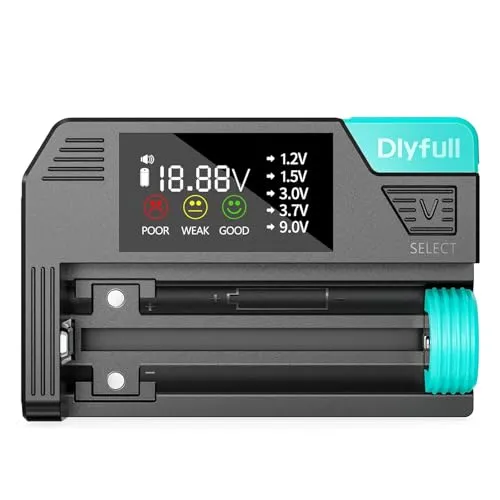 Dlyfull Professioneller Batterietester – Magnetischer Universal Battery Tester mit LCD-Display