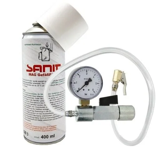 MAG Gefäßfüller 400 ml mit Korrosionschutz inkl. Druckflaschen Adapter 6 bar für