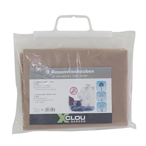 Xclou Rosenschutzhaube mit ca. 0,8 x 0,75 m, Pflanzenschutz mit ca. 30g /m², 3 Stk., braun
