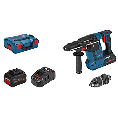 Bosch Bohrhammer GBH 18V-26 F - Professional SDS+ mit 2 ProCORE Akkus, 18V 5,5Ah, 2,6 Joule Schlagkraft und Vibration Control für ermüdungsfreies Arbeiten