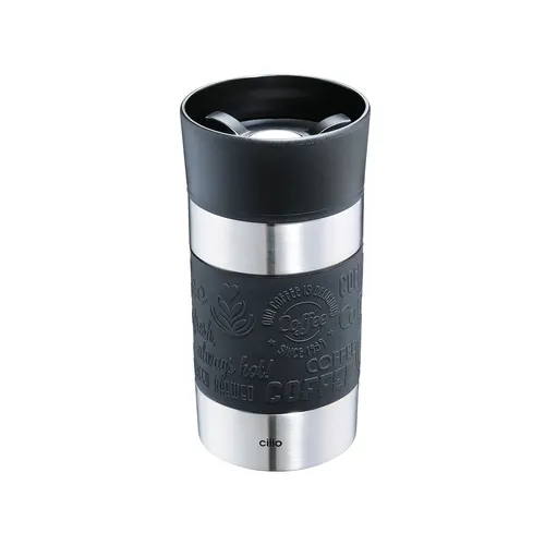CILIO Isoliertrinkbecher VIAGGIO Edelstahl schwarz 0,3 Liter Coffee to go Becher