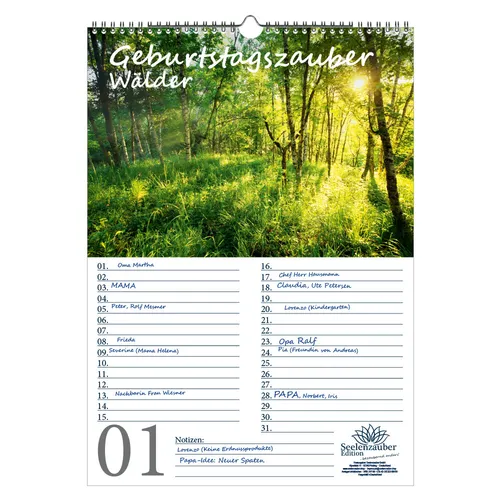 Geburtstagskalender von Seelenzauber