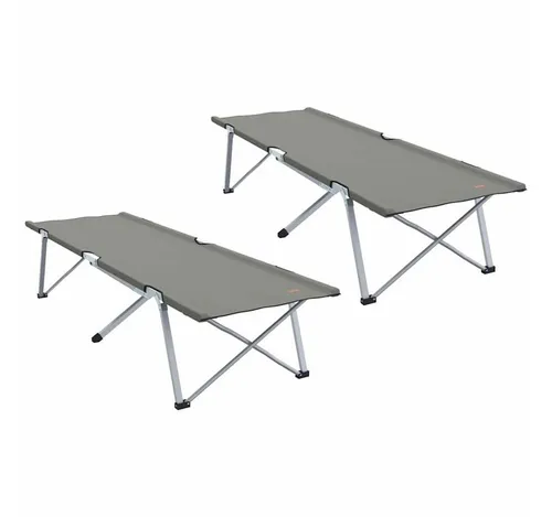 vidaXL Feldbett Klapp Schlafbett fürs Camping 2 pcs Grau 62 x 194 x 42 cm (2-St)