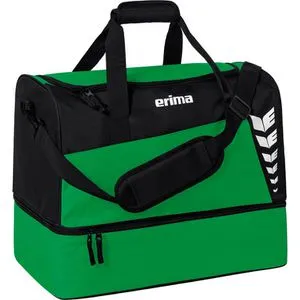 Erima Sporttasche Six Wings S, dunkelgrün - Klassische Sporttaschen mit 35 Litern Volumen, ideal für Sport und Reisen. Ausgestattet mit Bodenfach für Schuhe und verstellbarem Schultergurt für optimalen Tragekomfort.