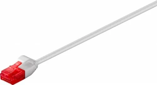 Goobay 93736 Cat 6 Patchkabel, Lan Kabel, 250Mhz, U/UTP Kabel, Vergoldete RJ45-Stecker, Ethernet Kabel Flach, POE