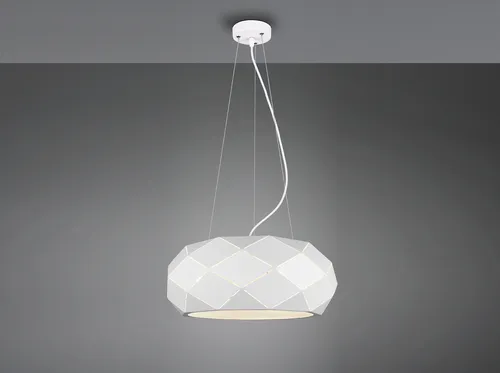 Trio Leuchten Pendelleuchte Zandor 303500331 - Moderne Pendelleuchte in Weiß matt, ideal für stimmungsvolle Beleuchtung. Exklusive 3x E27 Leuchtmittel, Gesamthöhe 150cm, Durchmesser 50cm - perfektes Design für Ihr Zuhause.
