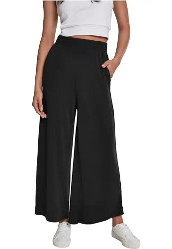 Urban Classics Damen Hose Ladies Modal Culotte - Damen-Hosen in modischer 3/4 Länge mit elastischem Gummibund für optimalen Tragekomfort, erhältlich in Größen XS-5XL.