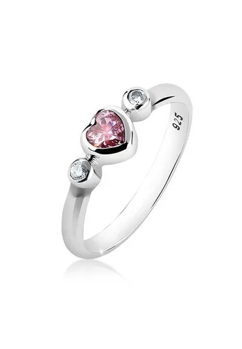 Nenalina Damen Ring mit rosa Herz-Zirkonia - Eleganter Damenring aus 925 Sterling Silber, handgearbeitet und besetzt mit einem 4,5 mm rosa Zirkonia Herz – das perfekte Geschenk für besondere Anlässe.