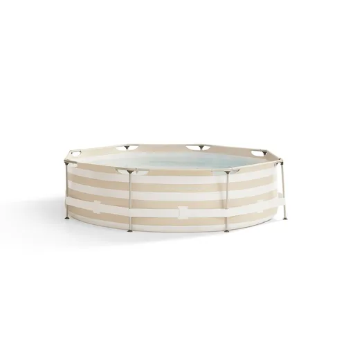 Swim Essentials Runder Rahmenpool beige, 305 x 76 cm