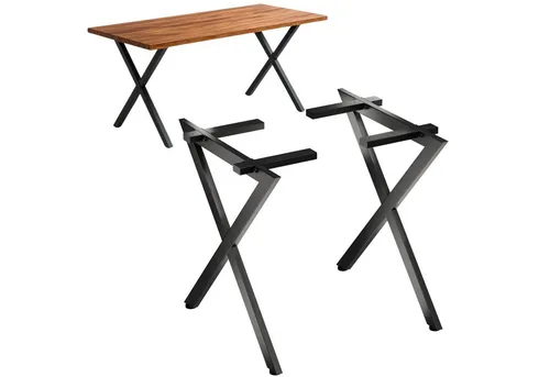 DanDiBo Tischbein Tischgestell 2x Metall Schwarz 72 x 68 cm - MODERNE X-TISCHBEINE – Diese stabilen Metallbeine bieten hohe Tragfähigkeit und eine ansprechende Optik. Ideal für die individuelle Gestaltung Ihres Tisches und einfach zu montieren, perfekt für jeden Wohnstil.