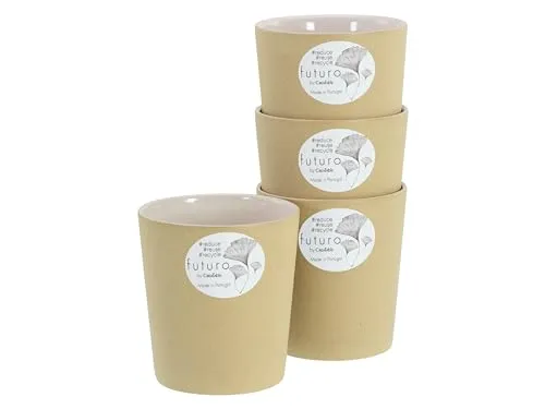 CreaTable Becher Futuro, 4-teilig, 500 ml Steinzeug - Thermobehälter aus 90% Recyclingmaterial, mit glanzvoller Glasur und handschmeichelnder Haptik. Spülmaschinen- und mikrowellengeeignet – ideal für den Alltag!