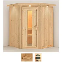 Karibu Sauna Larin, 165 x 165 x 202 cm, 68 mm, Set ohne Ofen