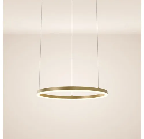 s.luce Led-Hängeleuchte Gold, Rund, 60 cm – Moderne LED-Beleuchtung - Elegante s.luce Ring Hängeleuchte mit minimalistischem Design und flexibler Aufhängung. Genießen Sie brillante Ausleuchtung und individuelle Gestaltungsmöglichkeiten für Ihr Zuhause.