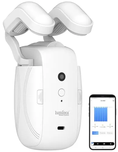 Luminea Home Control Vorhang Motor: Smarter 3in1-Universal-Vorhangmotor mit Akku