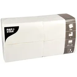 Papstar Servietten 1-lagig 1/8-Falz, 33 x 33 cm in weiß von PAPSTAR