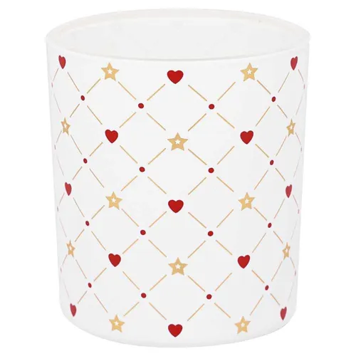 Greengate Kerzenhalter CLARINA HEART Glas Weiß 7 cm Teelichthalter