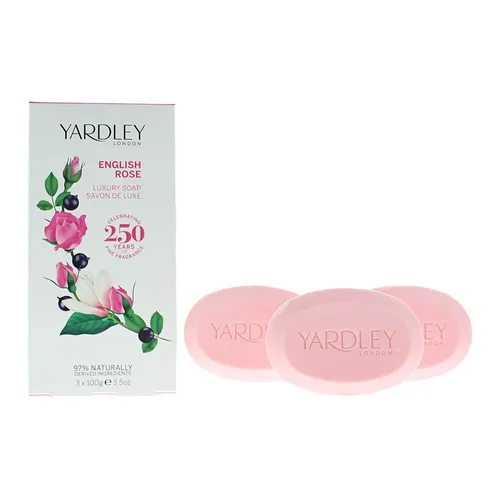 Yardley English Rose 3 Piece Gift Set: 3 x Soap 100g For Women
