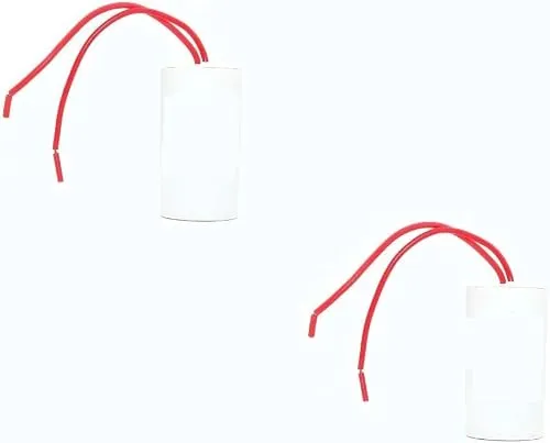 DollaTek 2Pcs CBB60 AC 450V 25UF 2-Draht-Blei-Zylindermotor-Betriebskondensator