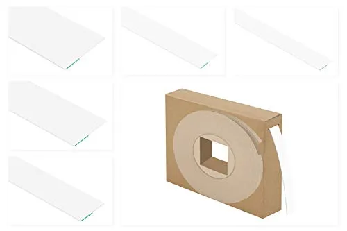 HEXIM Fenster/PVC Flachleisten 1,5mm Stärke - Kunststoffleisten 20 bis 200mm Breite, wahlweise selbstklebend - 2 Meter HJ 7015(70x1.5mm mit Filmklebeband)