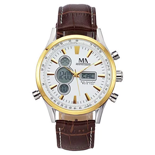 Meister Anker Herren Chronograph 24cm Edelstahl Silbergrau Chronograph Mineralglas 490000172