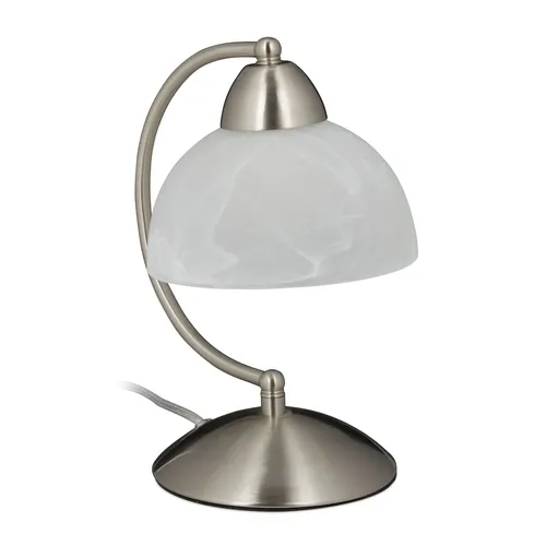 Relaxdays Tischlampe Touch – Retro Design mit dimmbarer Funktion - Tischlampen im Retro-Stil aus Eisen und mattem Weißglas, ideal als Leselicht oder Hintergrundbeleuchtung. Einfache Touch-Bedienung für sanftes Licht.