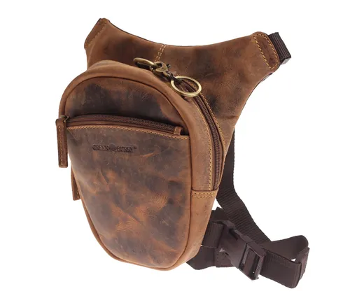 Greenburry Vintage Umhängetasche - Mode-Hüfttaschen, stilvolle Oberschenkeltasche aus 100% Echtleder, ideal für Motorradfahrer und Outdoor-Enthusiasten.
