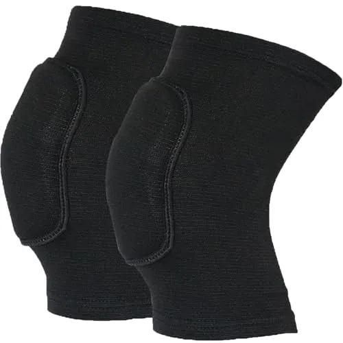 Makoto Nobu Knieschoner,1 Paar Schwarz Knieschoner mit dickem, Tanz Knieschoner Weich Knieschoner, Elastizität Knieschoner aus atmungsaktivem Gewebe für Tanzen Reinigung Sport Yoga Joggen